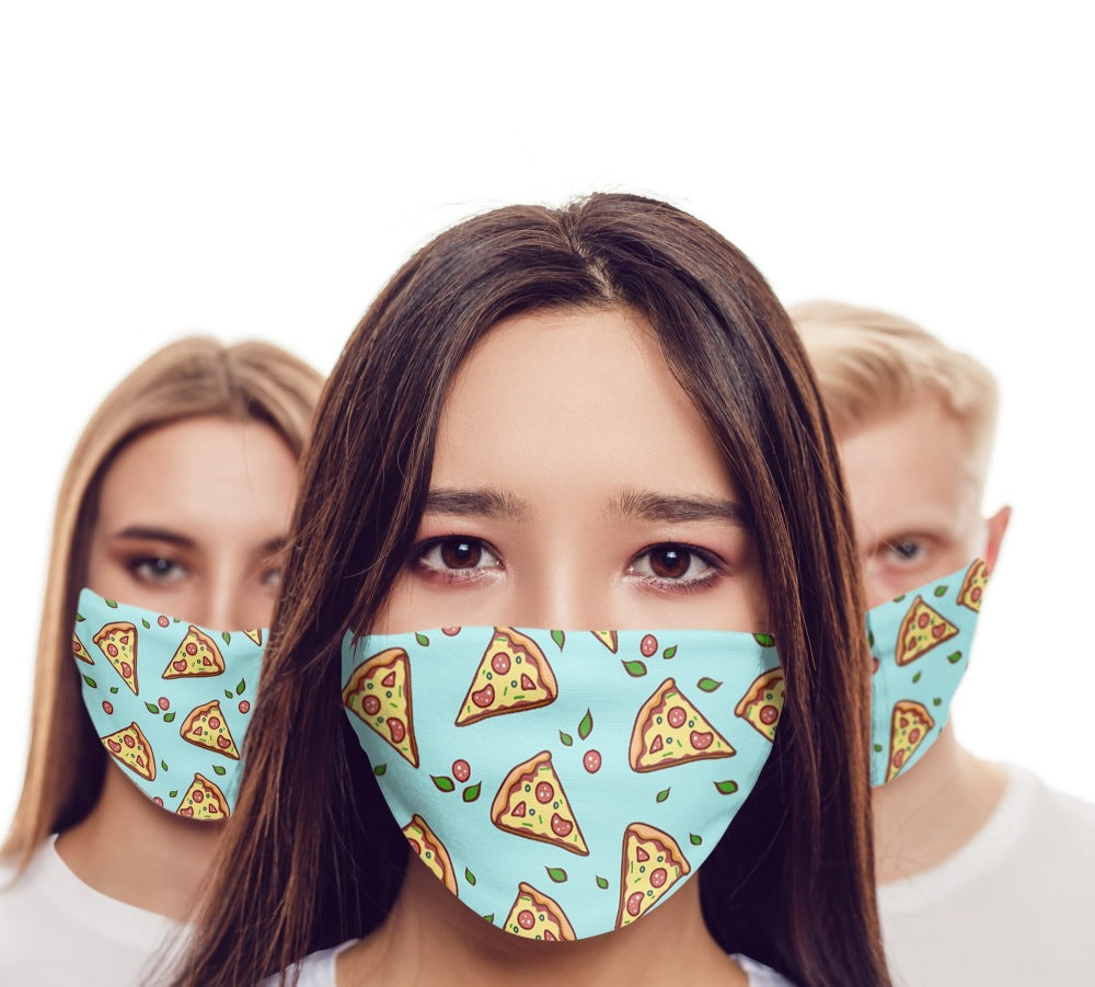 Chochili Men Trendy Pizza Slices Home Garage Kitchen Dorm Slippers and Mask Pack - supplyity