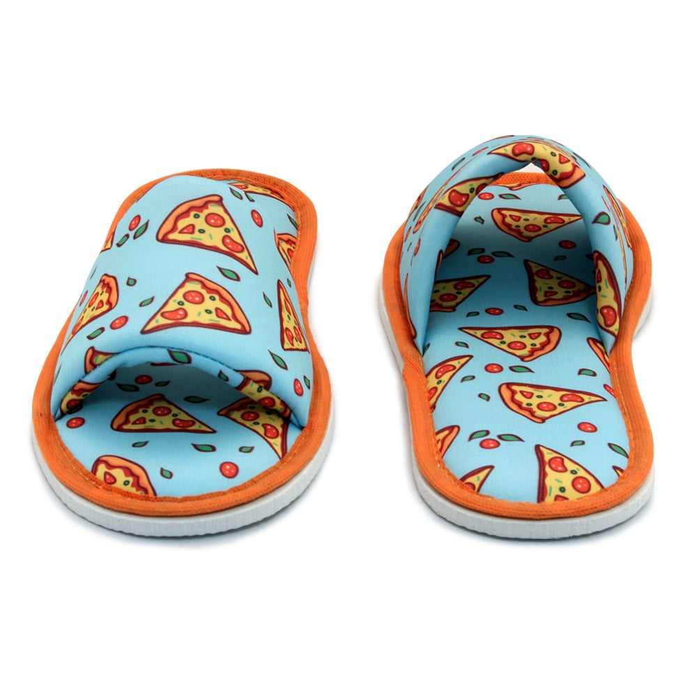 Chochili Women Pizza Slices Open Toe Home Garage Kitchen Dorm Slippers Orange - supplyity