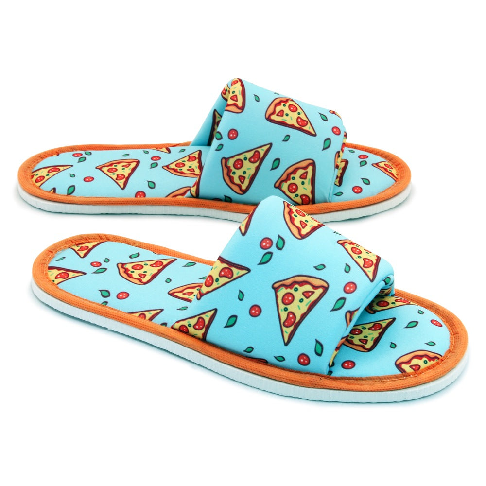Chochili Women Pizza Slices Open Toe Home Garage Kitchen Dorm Slippers Orange - supplyity