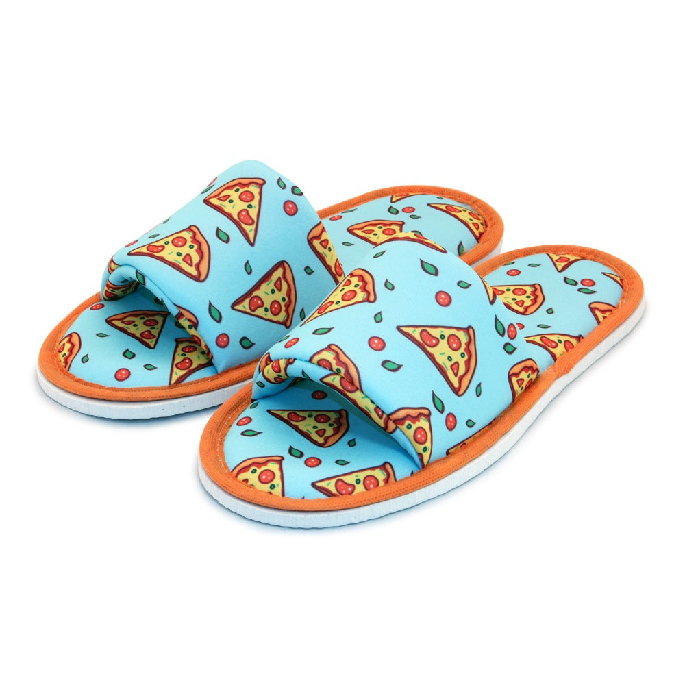 Chochili Women Pizza Slices Open Toe Home Garage Kitchen Dorm Slippers Orange - supplyity