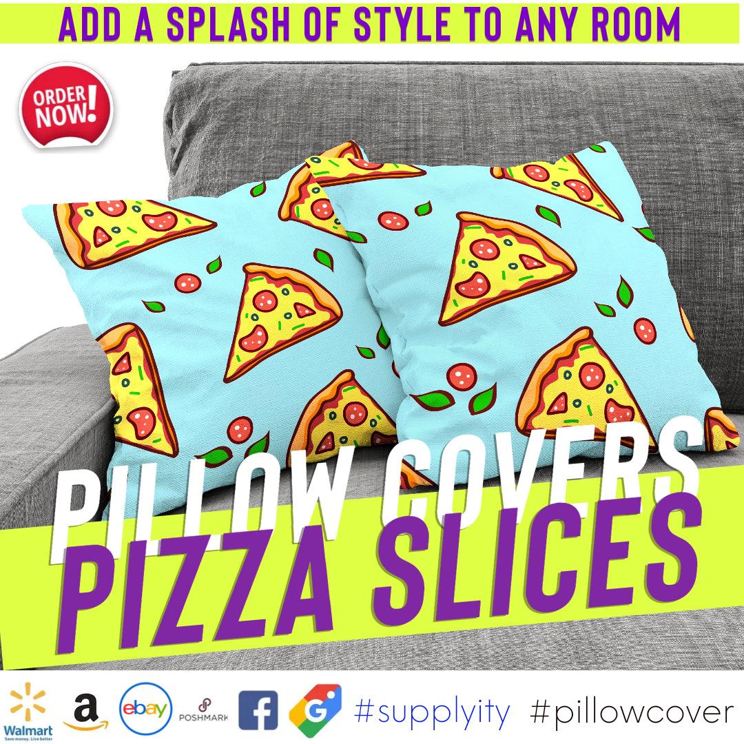Chochili Home Pizza Slices Decor Graphic Pillow Cases Cushion Cover 18X18 - supplyity