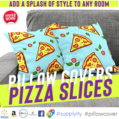 Chochili Home Pizza Slices Decor Graphic Pillow Cases Cushion Cover 18X18 - supplyity