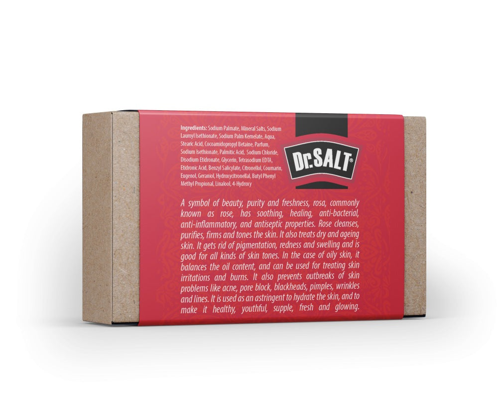 Dr Salt Rich Mineral Natural Rose Salt Soap (2 Bars) Anti-aging for Dry Skin and Eczema - Prevents Wrinkles, Sagging Skin, Age Spots - supplyity