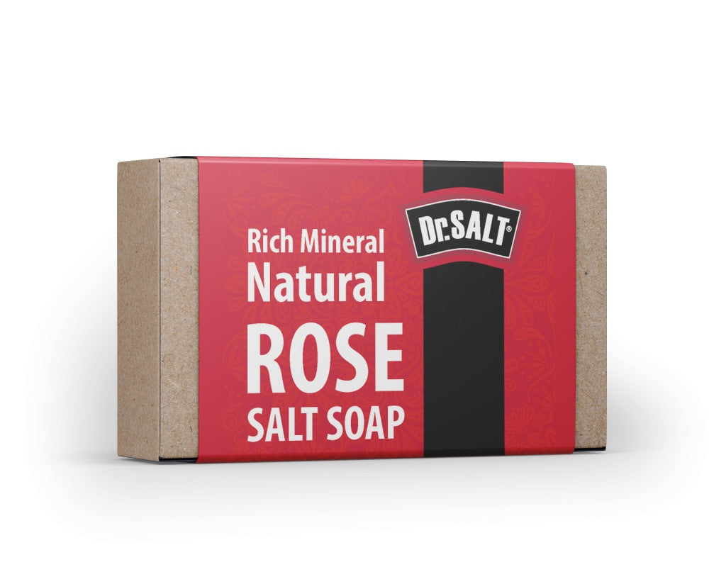 Dr Salt Rich Mineral Natural Rose Salt Soap (2 Bars) Anti-aging for Dry Skin and Eczema - Prevents Wrinkles, Sagging Skin, Age Spots - supplyity