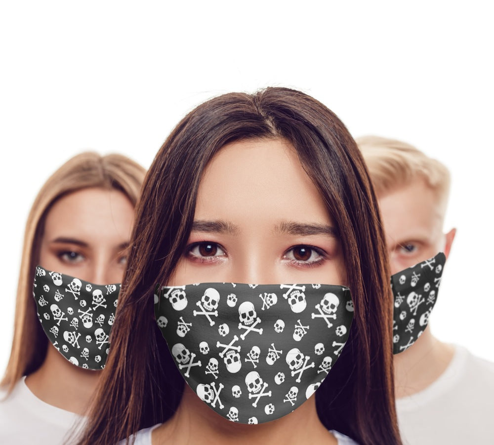 Chochili Men Trendy Danger Skull Home Garage Kitchen Dorm Slippers and Mask Pack - supplyity