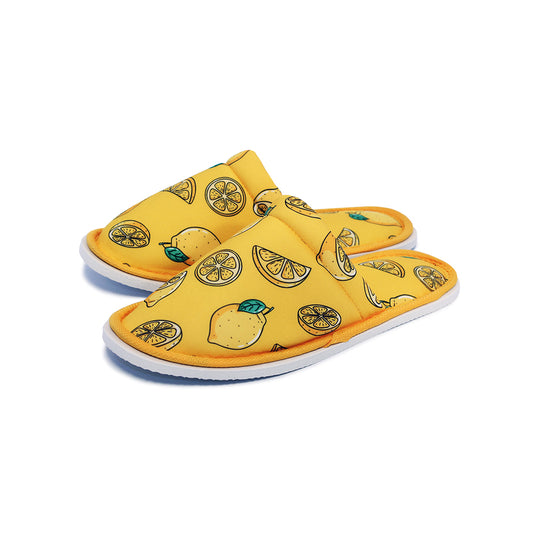 Chochili Men Lemon Home Slippers Yellow and Green Lightweight Silent Walk Size 8 to 10 - supplyity