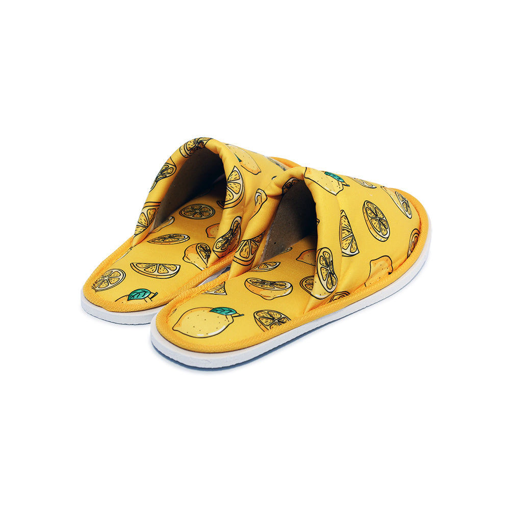 Chochili Women Lemon Home Slippers Yellow and Green Lightweight Silent Walk Size 7 to 8 - supplyity