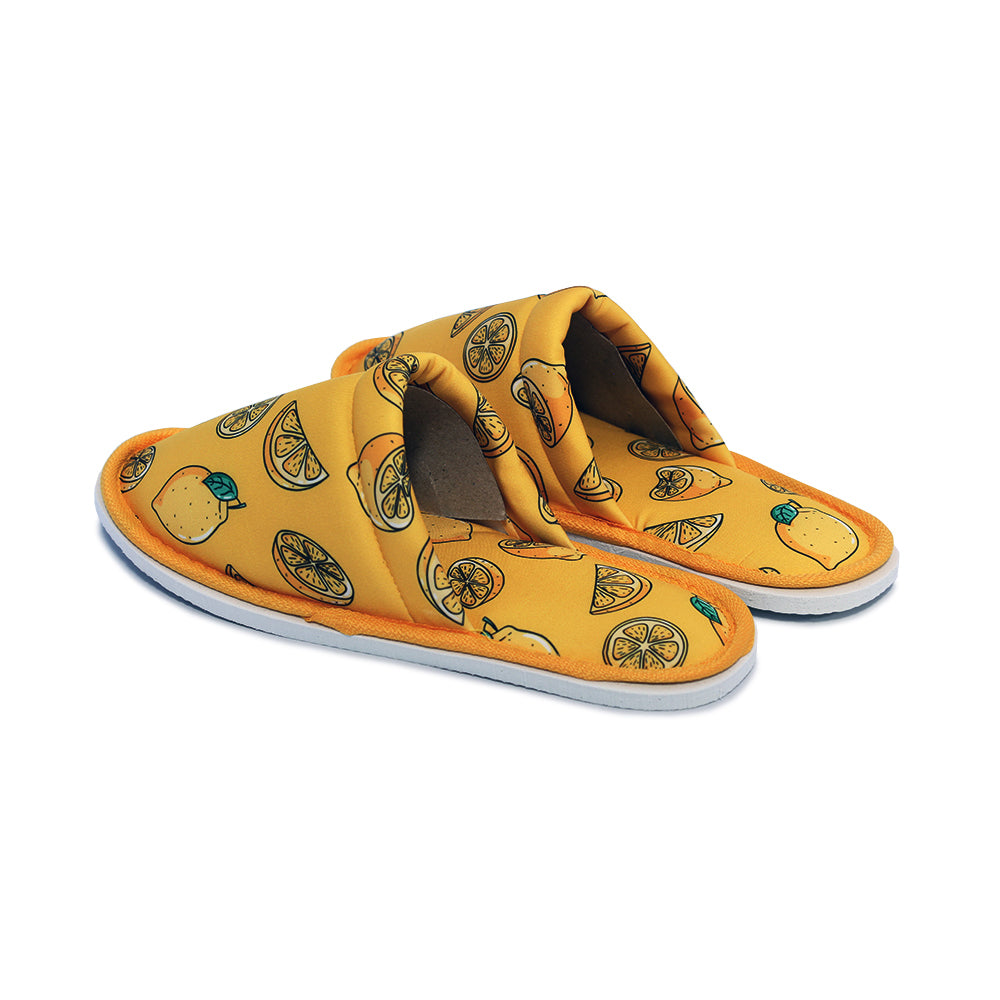 Chochili Women Lemon Home Slippers Yellow and Green Lightweight Silent Walk Size 7 to 8 - supplyity