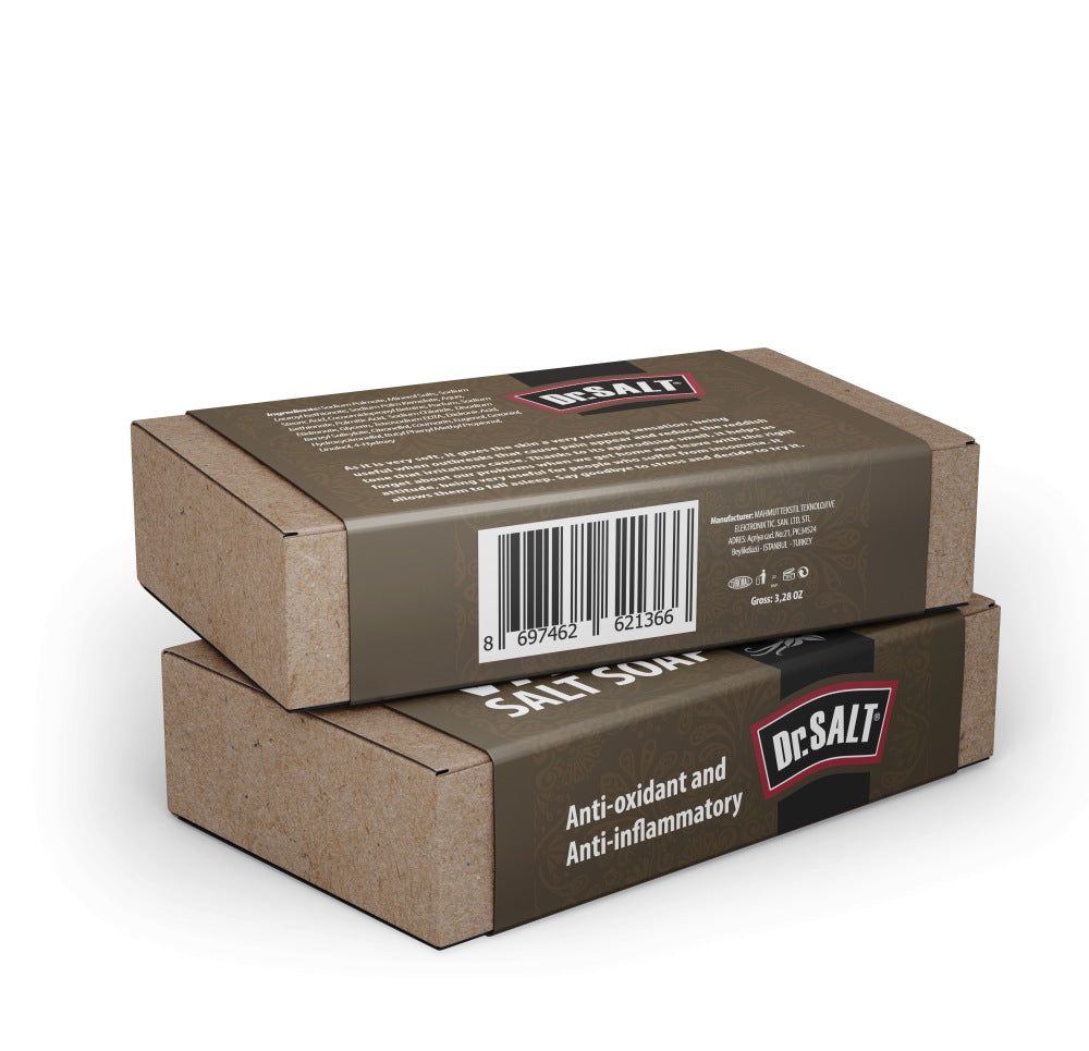 Dr.Salt Rich Mineral Natural Vanilla Salt Soap (2 Bars) Detoxifies, Soothes Skin, Reduce Irritation and Redness, Sleep Help - supplyity