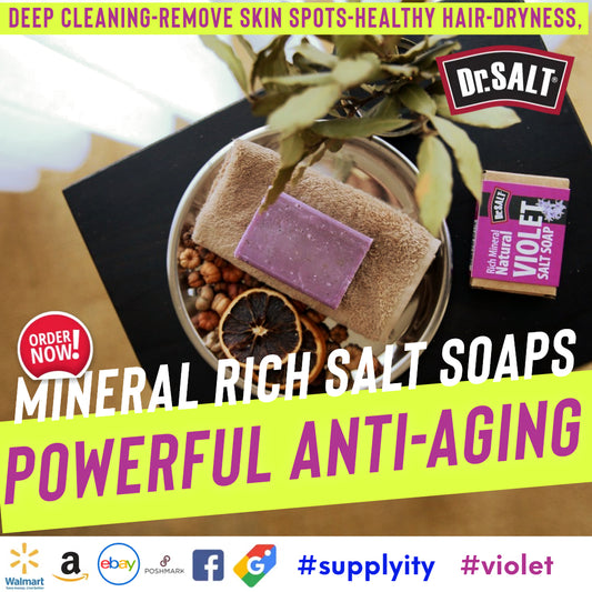 Dr.Salt Rich Mineral Natural Salt Soap (2 Bars) Deep Cleaning, Remove Skin Spots, Healthy