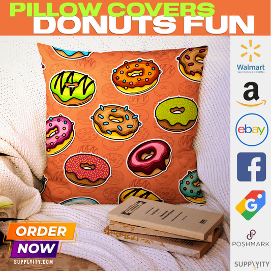 Donut Fun Pack Chochili Pillow Covers Sprinkle Sweet Style in Bedrooms
