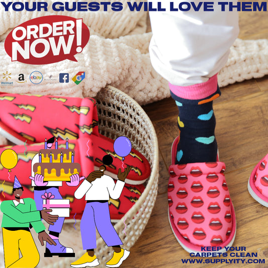 Guest home kiss lips slippers: Kissable Lips for Cozy Guest Style
