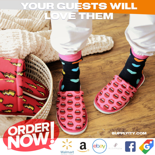 Kiss Guest Home Slippers: Playful Kisses for Cozy Guest Feet