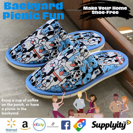 Pawsitively Cozy: Blue Dog Slippers for Dog Lovers’ Delight