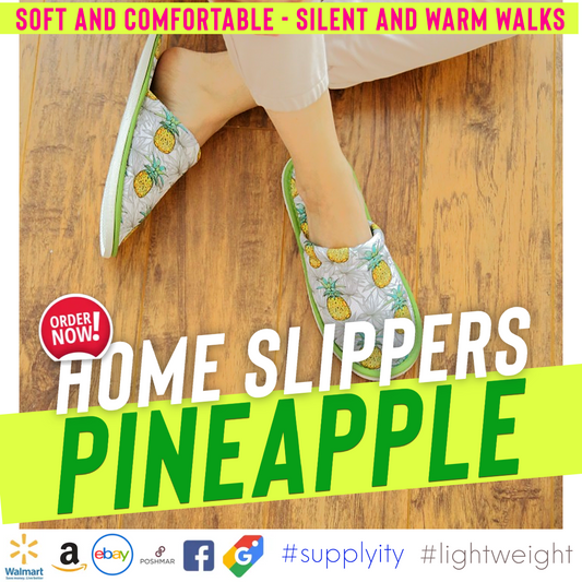 Tropical Ease: Pineapple Slippers Cozy Up Home Relaxation