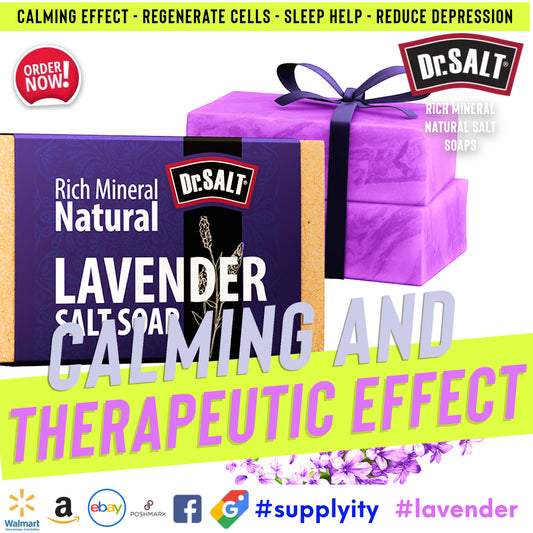 a natural way to calm your mind and body, you might want to try DrSalt Mineral Rich Lavender Soap. 