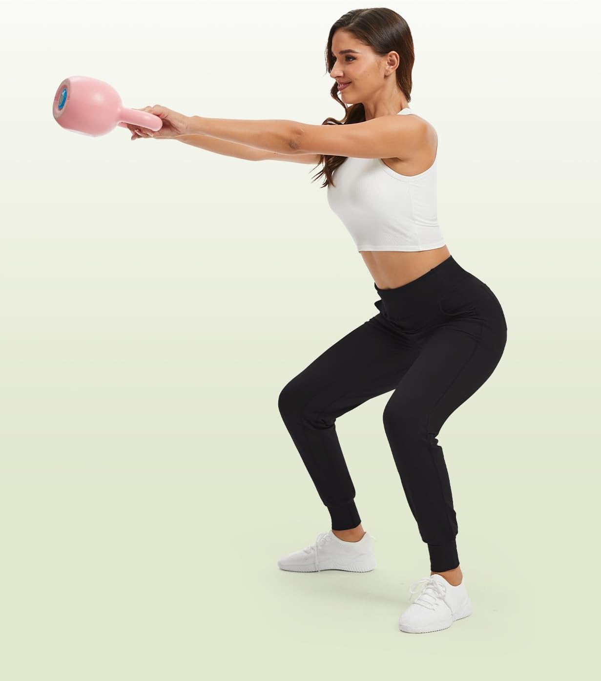 MOVE BEYOND Buttery Soft Women's Yoga Joggers Pants/Capris 4 Pockets High Waist Lightweight Sweatpants Running Lounge Pants