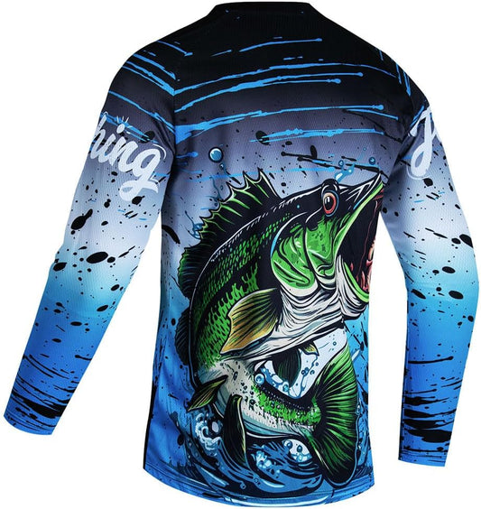 Mens Fishing Shirt Long Sleeve, Fishing Jerseys Fish Tshirts - Breathable, Cooling, Light-Weight