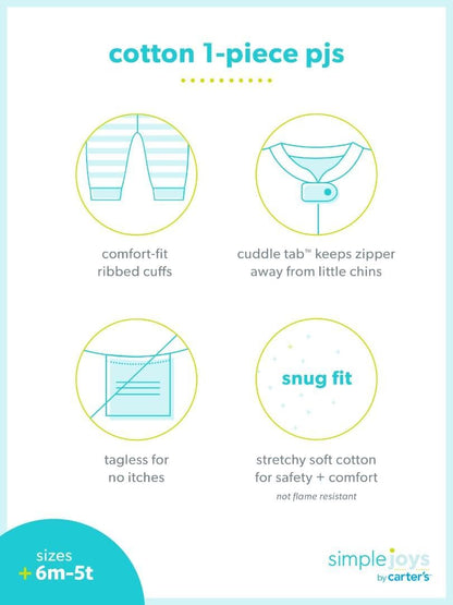 Simple Joys by Carter's Kids' 3-Pack Snug Fit Footless Cotton Pajamas
