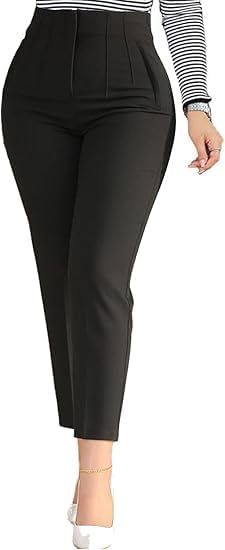 Womens High Waisted Pants 2025 Trendy Pleated Straight Leg Dress Pant Business Work Casual Trousers