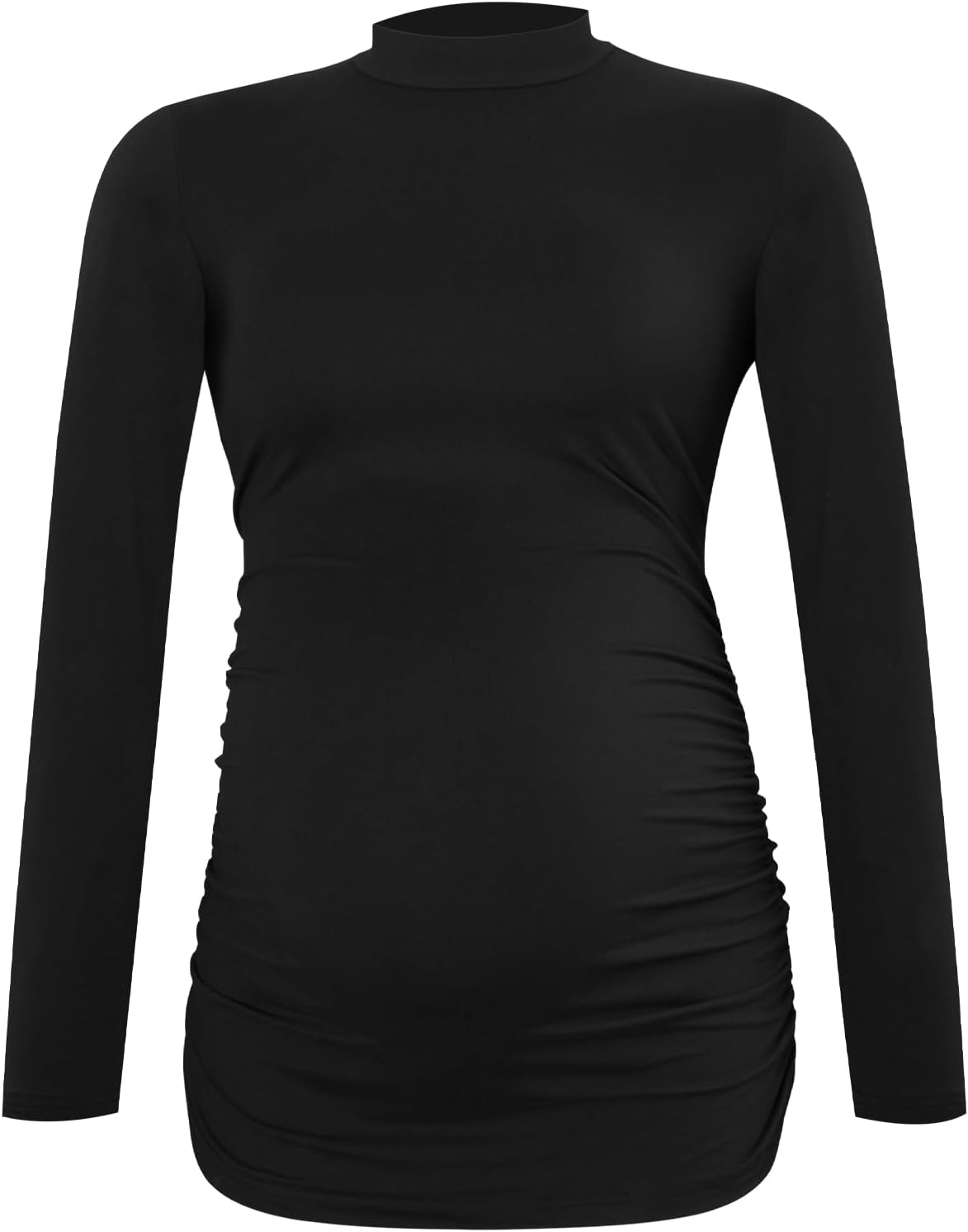 Smallshow Women's Maternity Shirts Crew Neck Long Sleeve Pregnancy Clothes Tops 3 Pack