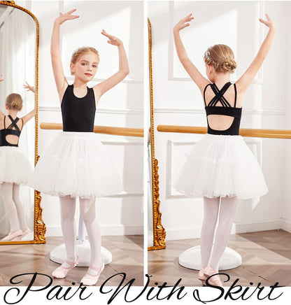 Arshiner Girls Ballet Leotards Dance Gymnastic Outfits Crisscross Straps Sleeveless Tank Dancewear