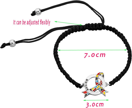 CHOORO Autism Puzzle Piece Adjustable Bracelet Gift for Autism Mom/Teacher/Autistic