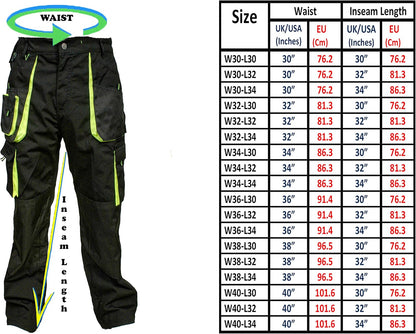 Juicy Trendz Work Trousers for Men - Men's Work Utility & Safety Pants for Construction and Outdoor Activities