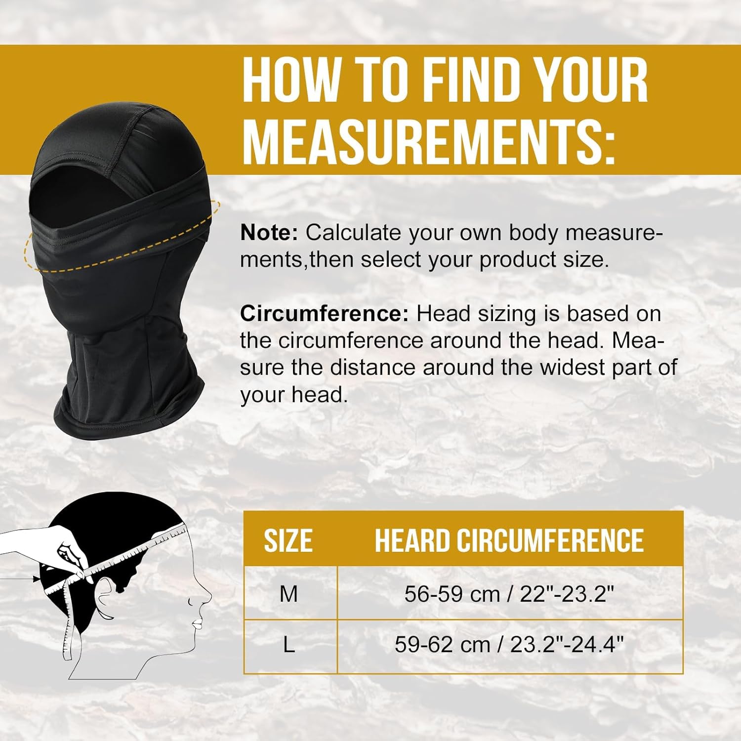 OneTigris Balaclava Face Mask Men, Women's Full Head Wrap Motorcycle Cooling Neck Gaiter Tactical Hood for Hiking Cycling