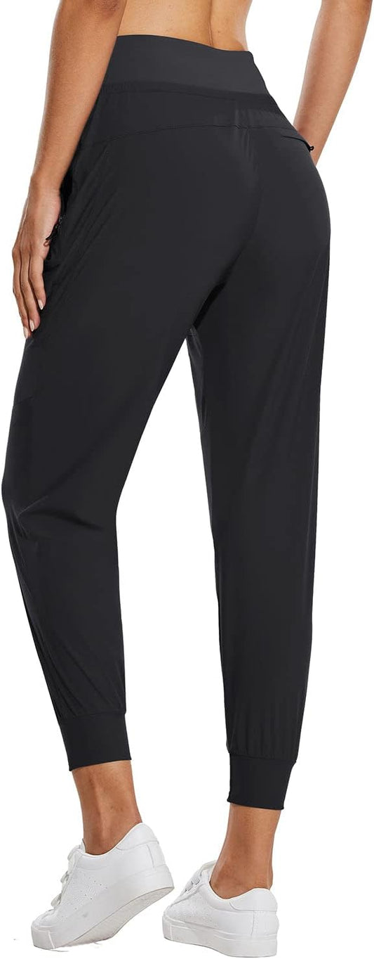baleaf Women's Joggers Lightweight Hiking Pants High Waist 5 Zipper Pockets Quick Dry Travel Athletic UPF50+