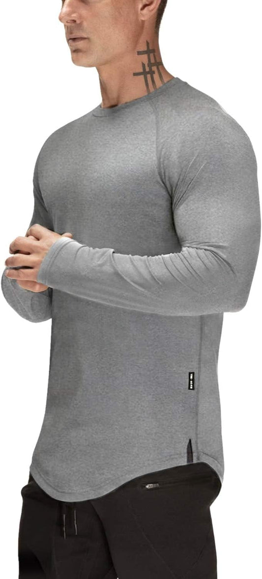 Mens Gym Workout Slim Fit Short Sleeve T-Shirt Cotton Performance Athletic Shirts Running Fitness Tee Loungewear