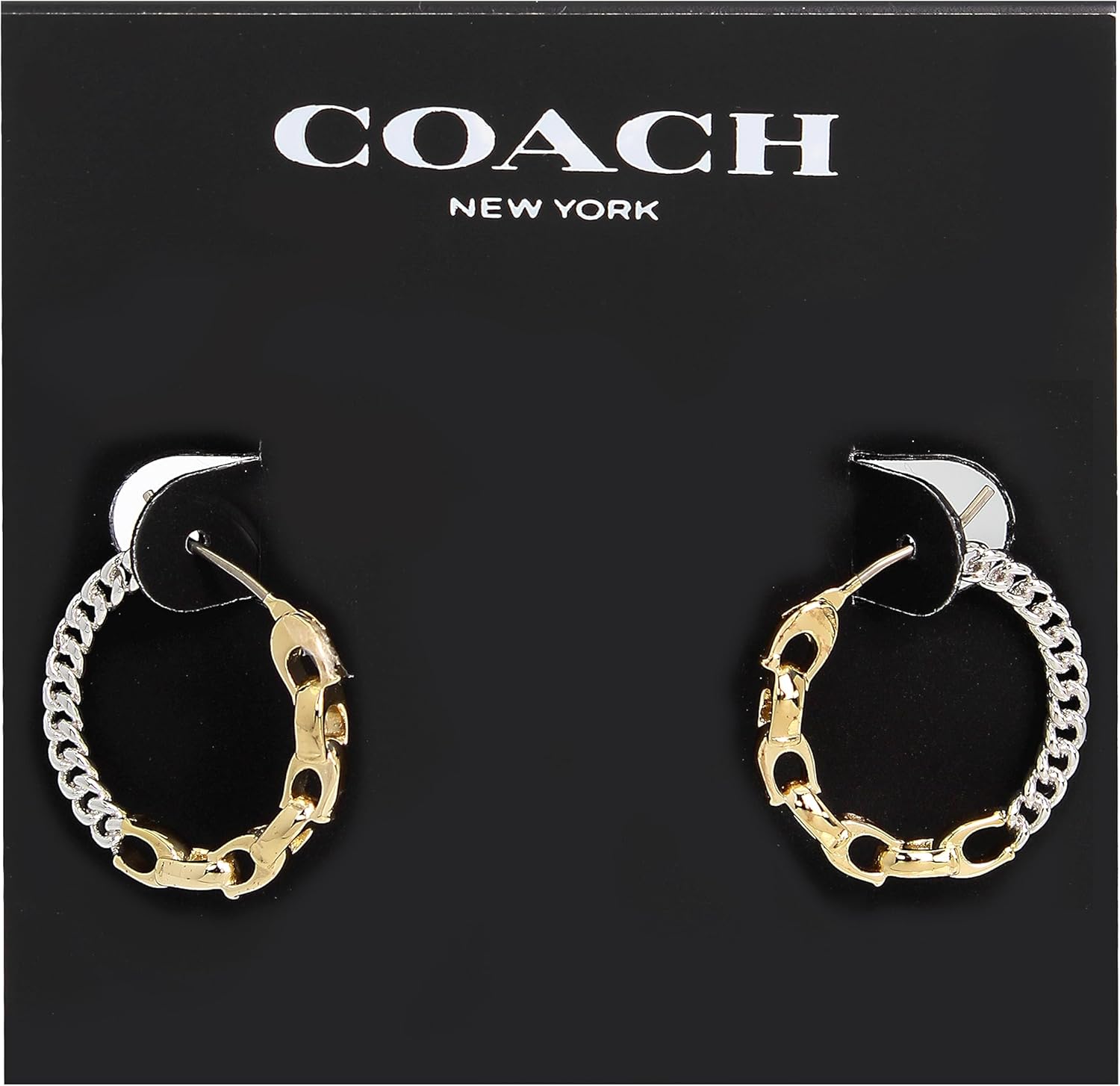 Coach Women's Signature Mixed Hoop Earrings