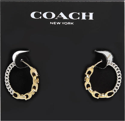 Coach Women's Signature Mixed Hoop Earrings