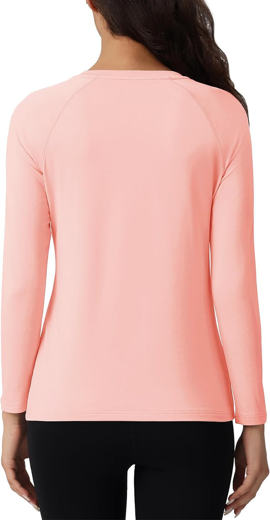 MAGCOMSEN Women's Thermal Shirts Fleece Lined Undershirt Long Sleeve Tops Warm Workout Winter Base Layer