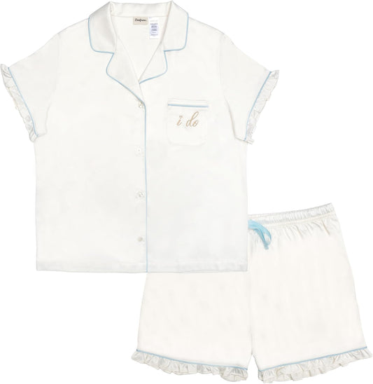 Dearfoams Women's Matching Bridal Pajamas, Robe & Nightwear Set for Bride & Bridesmaids, Wedding