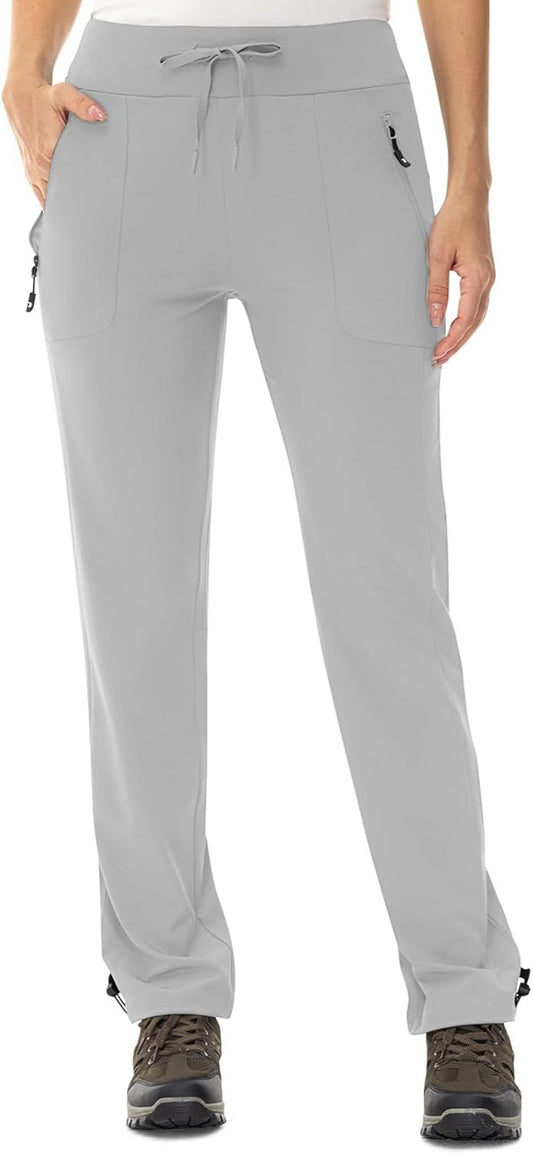 TBMPOY Women's Hiking Pants Lightweight Water Resistant Travel Joggers Quick Dry Outdoor Athletic Pants Zipper Pockets
