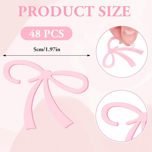48 Pcs Bow Drink Marker Coquette Bowknot Wine Glass Charms Acrylic Trendy Drink Tag Accessory for Birthday Wedding Bachelorette Party