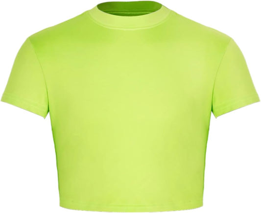 Milumia Men's Short Sleeve Crew Neck Slim Fit Basic Crop Top T Shirts Hot Shirts