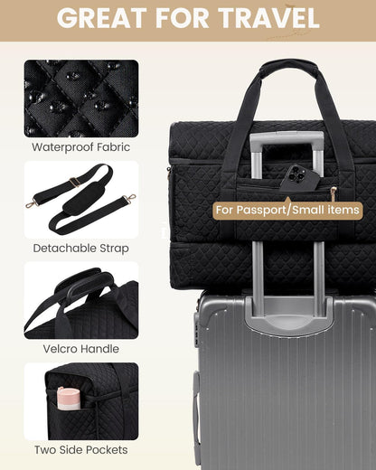 LOVEVOOK Large Travel Duffle Bag, Weekender Bags for Women With Shoe Compartment, Overnight Hospital Bag For Women Labor Delivery, Carry on Bag Personal Item Travel Bag, Yoga Gym Duffel Bag