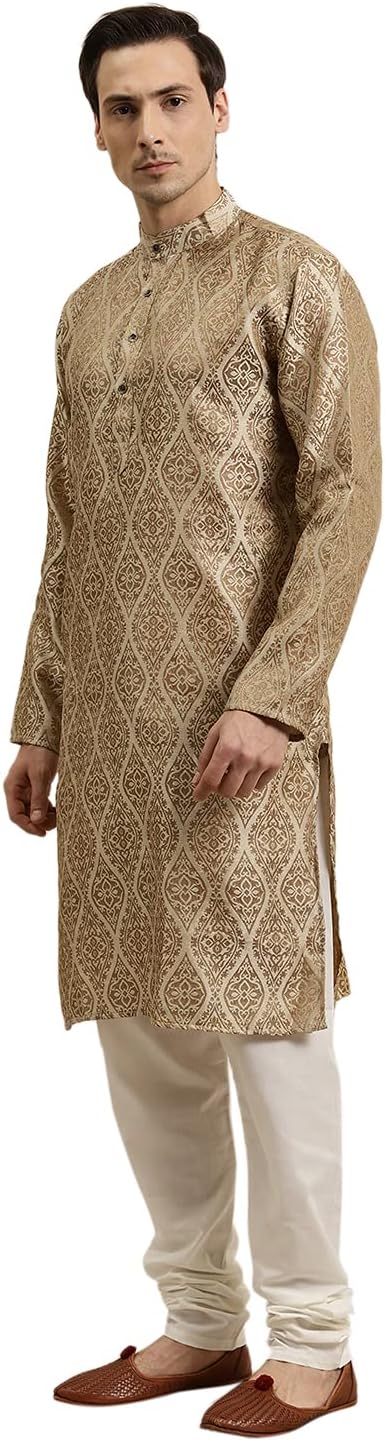 Sojanya (Since 1958 Men'S Jacquard Silk Kurta