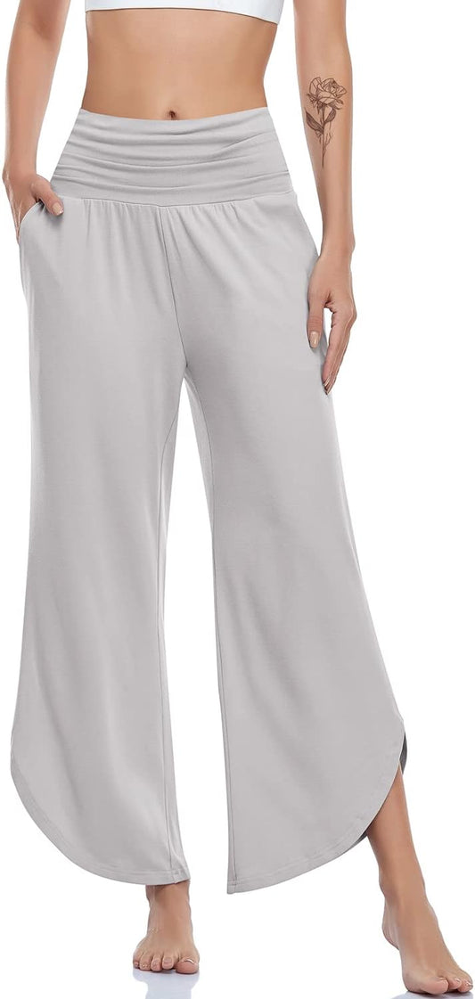 UEU Women's Wide Leg Yoga Pants High Waisted Comfy Dance Sweatpants Loose Casual Soft Lounge Joggers with Pockets