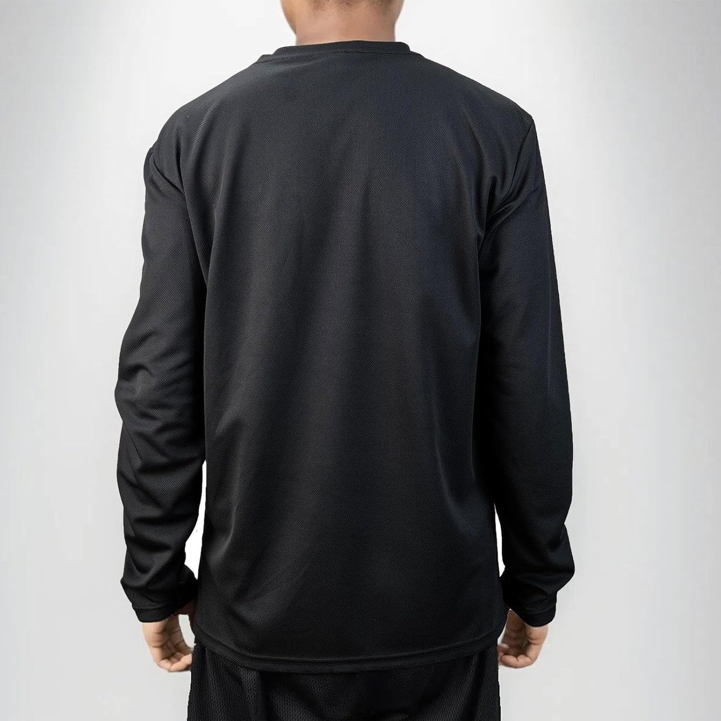 2 Pack Mens Long Sleeve Tee Shirts, Crewneck Quick Dry Breathable Athletic Activewear Running Polyester T-Shirt