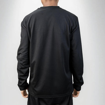 2 Pack Mens Long Sleeve Tee Shirts, Crewneck Quick Dry Breathable Athletic Activewear Running Polyester T-Shirt