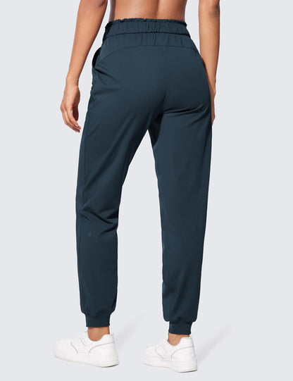 CRZ YOGA 4-Way Stretch High Waisted Joggers for Women Casual Dress Work Workout Pants Pockets