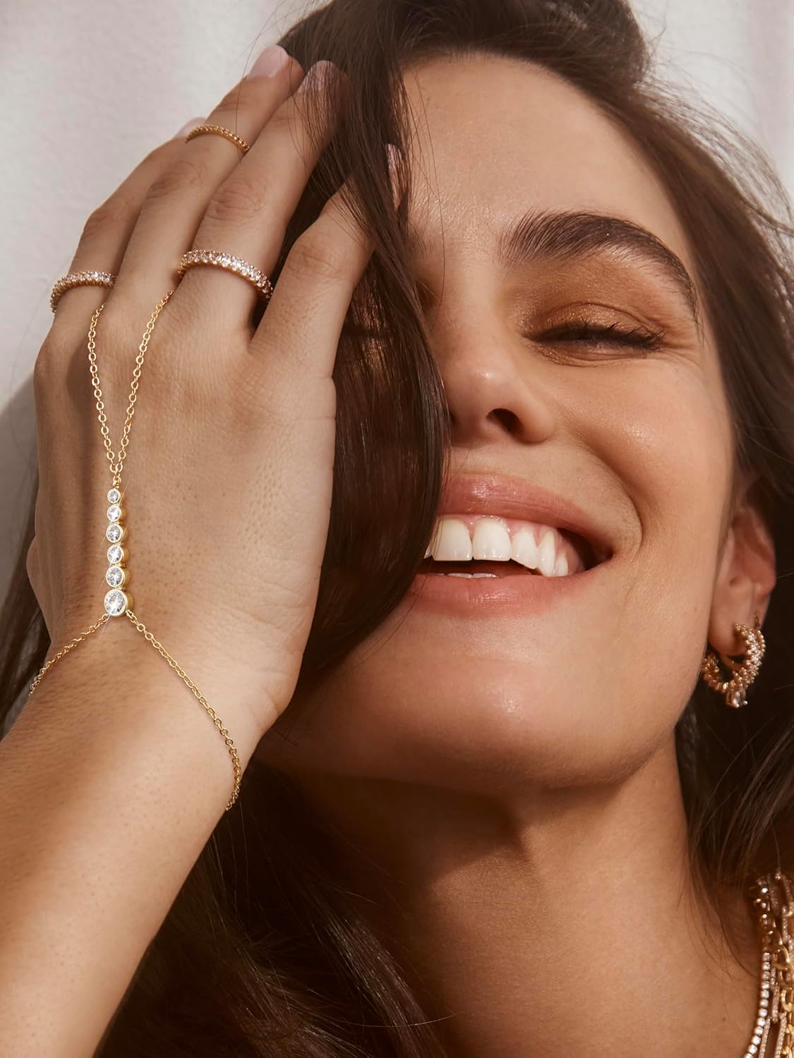 Hand Chain Bracelet for Women: Dainty 14k Gold Silver Plated Ring Chain Bracelets for Women Trendy Jewelry for Wedding Prom Birthday Gifts for Women