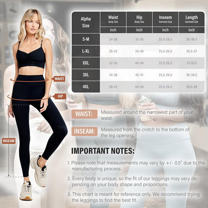 High Waisted Leggings for Women - Tummy Control Yoga Pants for Workout Running Athletic Women's Leggings Plus Size