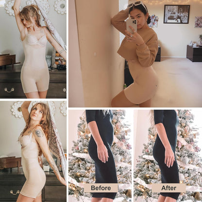 SHAPERX Shapewear for Women Tummy Control Open Bust Thigh Slimmer Body Shaper
