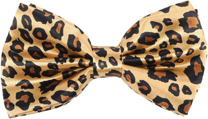 boxed-gifts Men's Cheetah Print Leopard Bowtie Polyester Pre-tied Color Yellow and Black