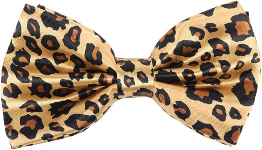 boxed-gifts Men's Cheetah Print Leopard Bowtie Polyester Pre-tied Color Yellow and Black