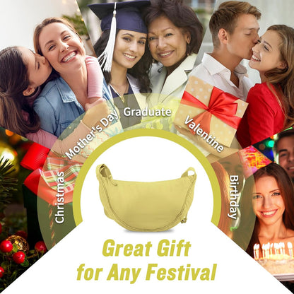 Nylon Crescent Crossbody Bag for Women Purses Trendy Men,Small Travel Sling Bag Hobo